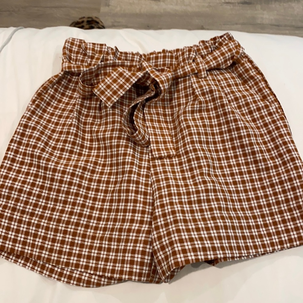 Plaid print shorts